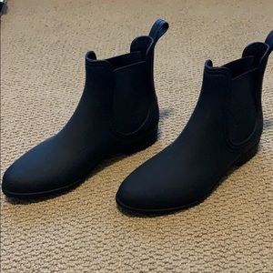 Jeffrey Campbell rain boot. Black. Size 7
